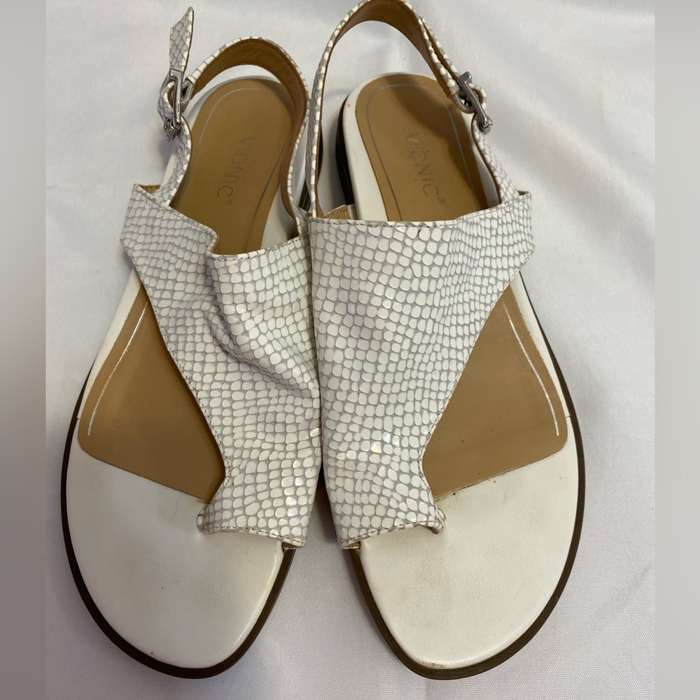 Vionic Ella White Lizard Leather Adjustable Buckl… - image 2